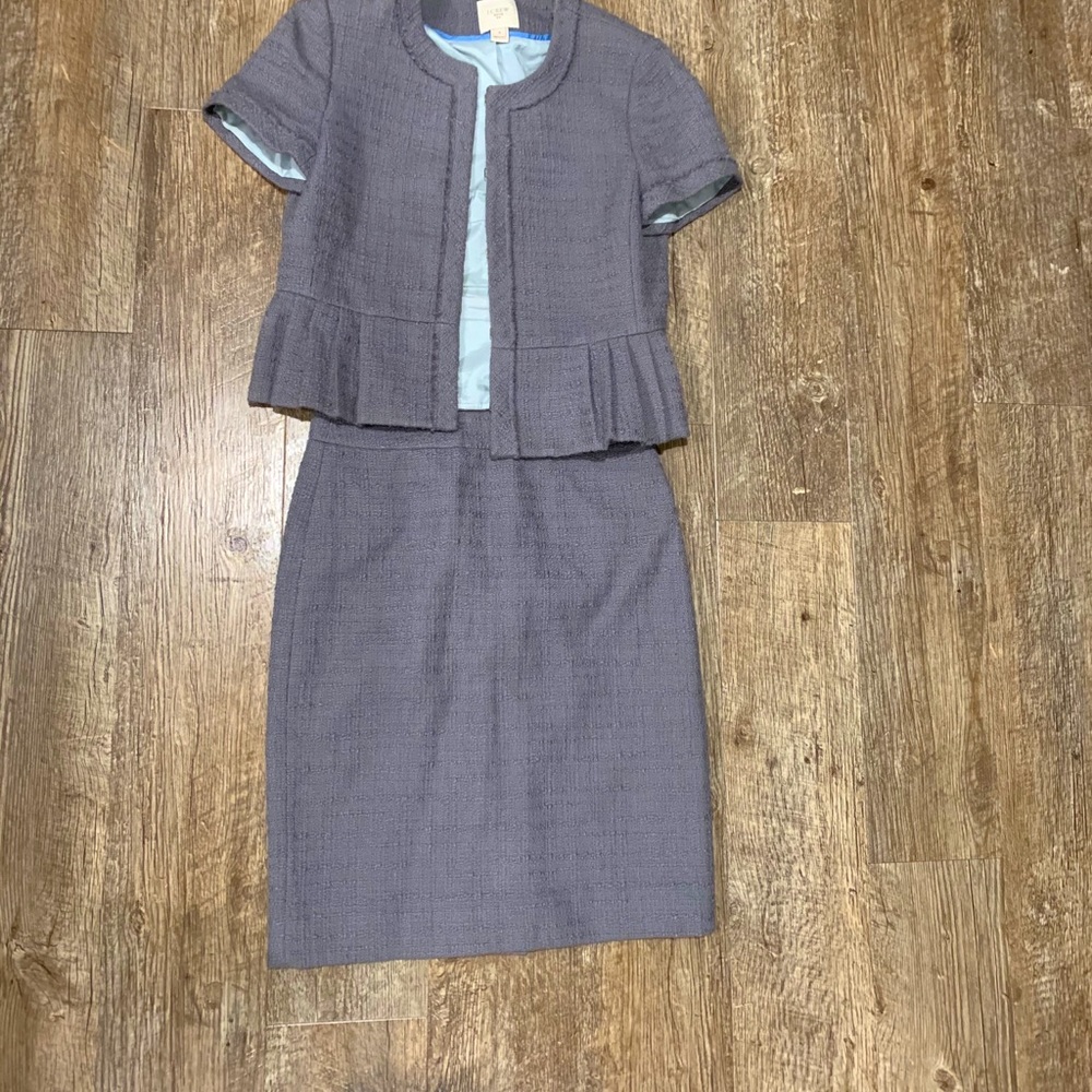 J. Crew Suiting Grey Skirt Set Size Small